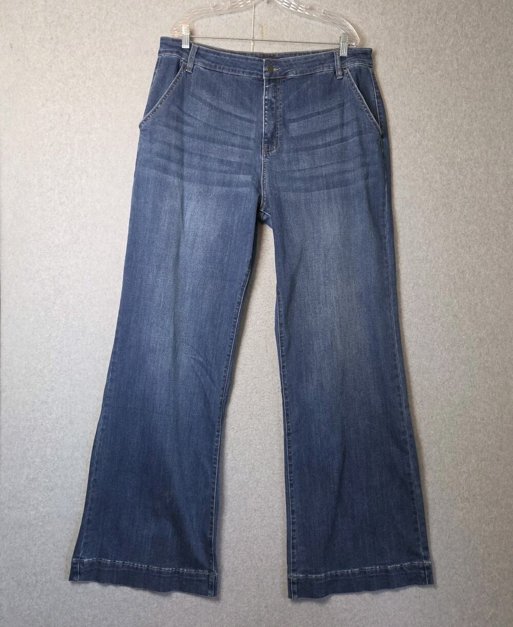 NWT Fashion Nova Tall Margot Stretch HR Trouser Blue Jeans Women's Plus 20